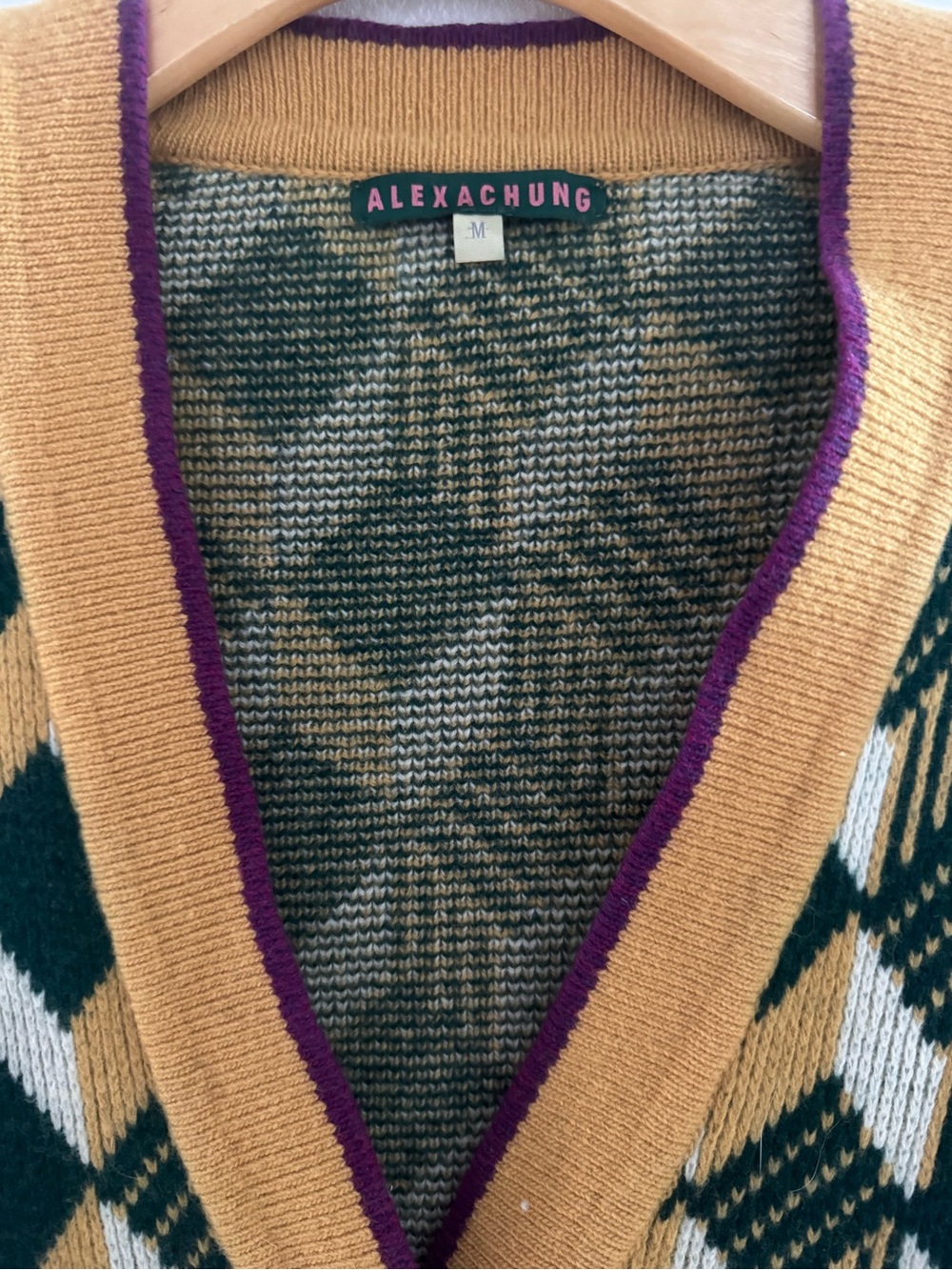 Alexa Chung Oversized Wool Eclectic Grandpa Cardigan- M - Picture 2 of 9